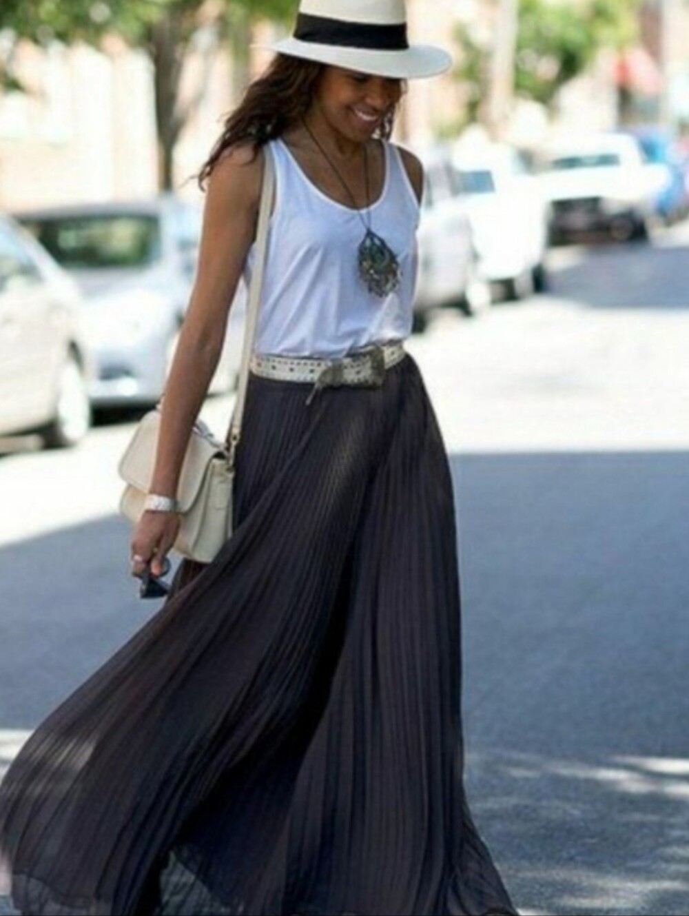 Garnet Hill Pleated Maxi Skirt Charcoal Gray Sz 6 Luxury Lagenlook Minimalist